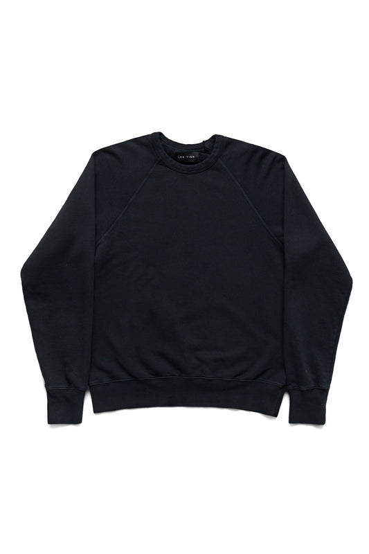 French Terry Binded Neck Raglan - Faded Black