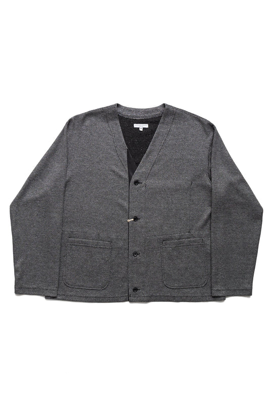 Knit Cardigan Lurex Knit Jersey - Black/Silver