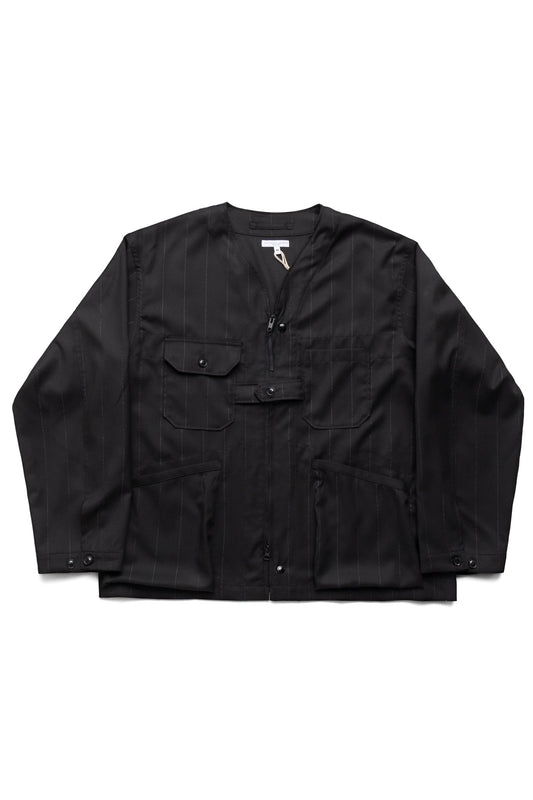 Cardigan Jacket Polyester Lurex Stripe - Black