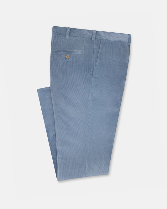Made-in-USA Light Blue Wide Wale British Corduroy Pant