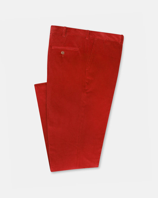 Made-in-USA Red Wide Wale British Corduroy Pant