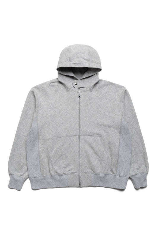Zip Hoodie Solid Cotton French Terry - Heather Grey