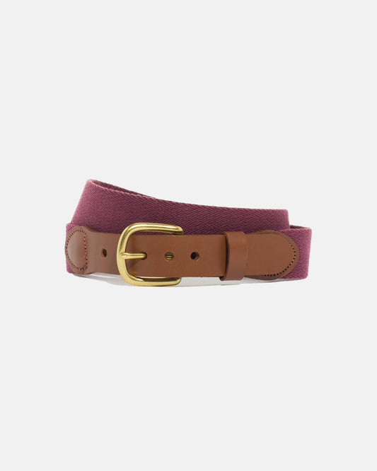 Made-in-USA Solid Maroon Smooth Belgian Wool Surcingle Belt