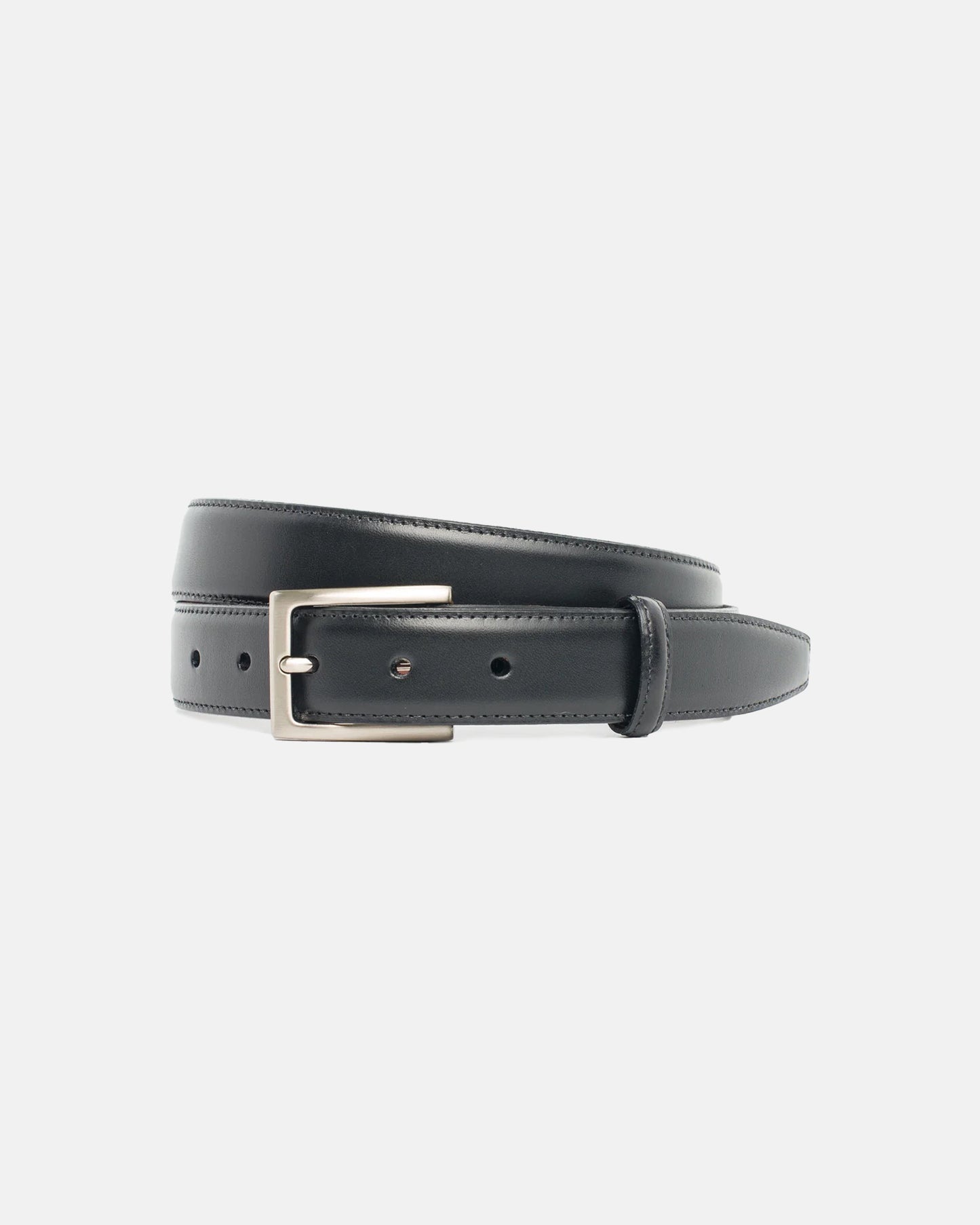 Made-in-USA Black Italian Leather Belt
