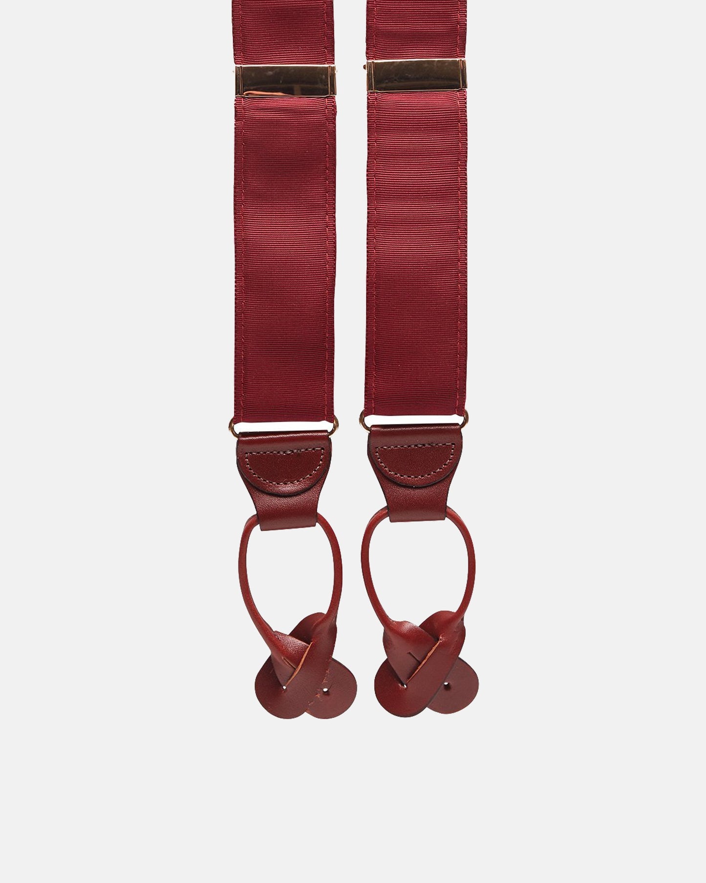Made-in-USA Solid Burgundy Grosgrain Braces