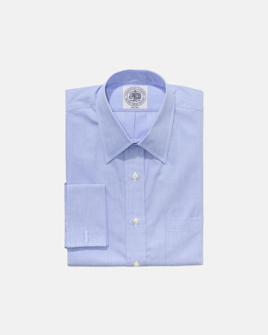 BLUE END-ON-END SHIRT WITH FRENCH CUFF DRESS SHIRT