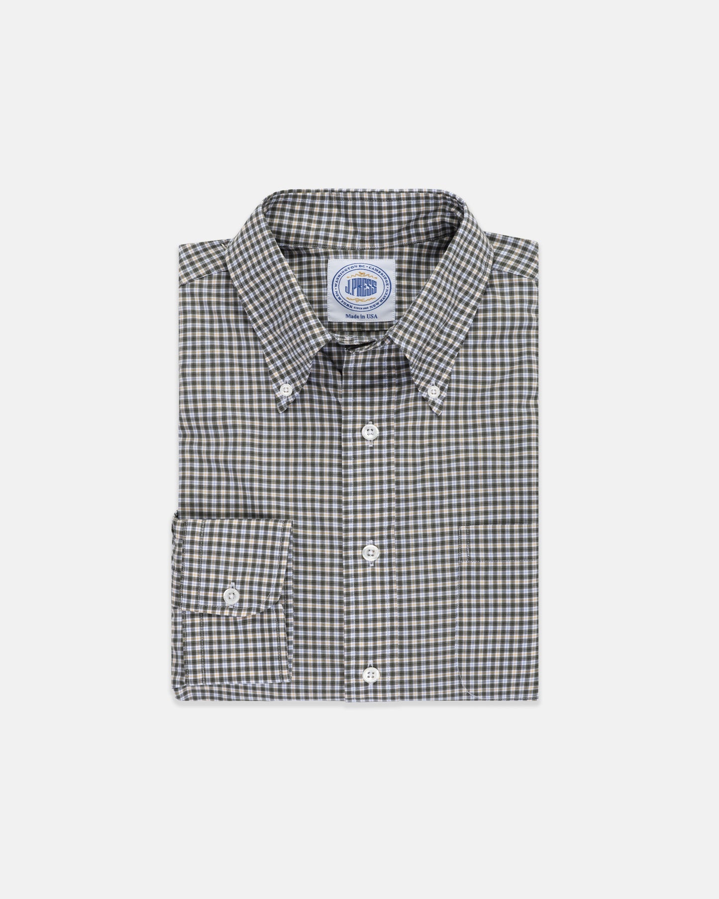 NAVY/BLUE/ORANGE CHECK SHIRT