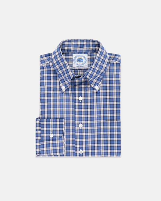 NAVY/TAN MINI TARTAN SHIRT
