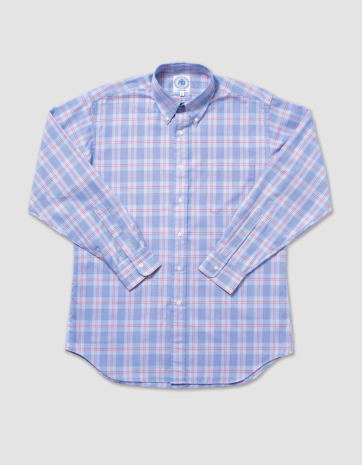 BLUE/RED LARGE WINDOWPANE SHIRT