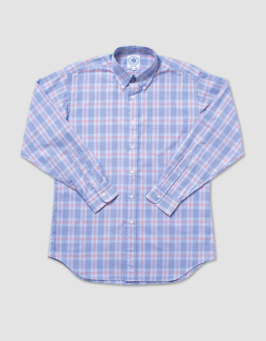 BLUE/RED LARGE WINDOWPANE SHIRT