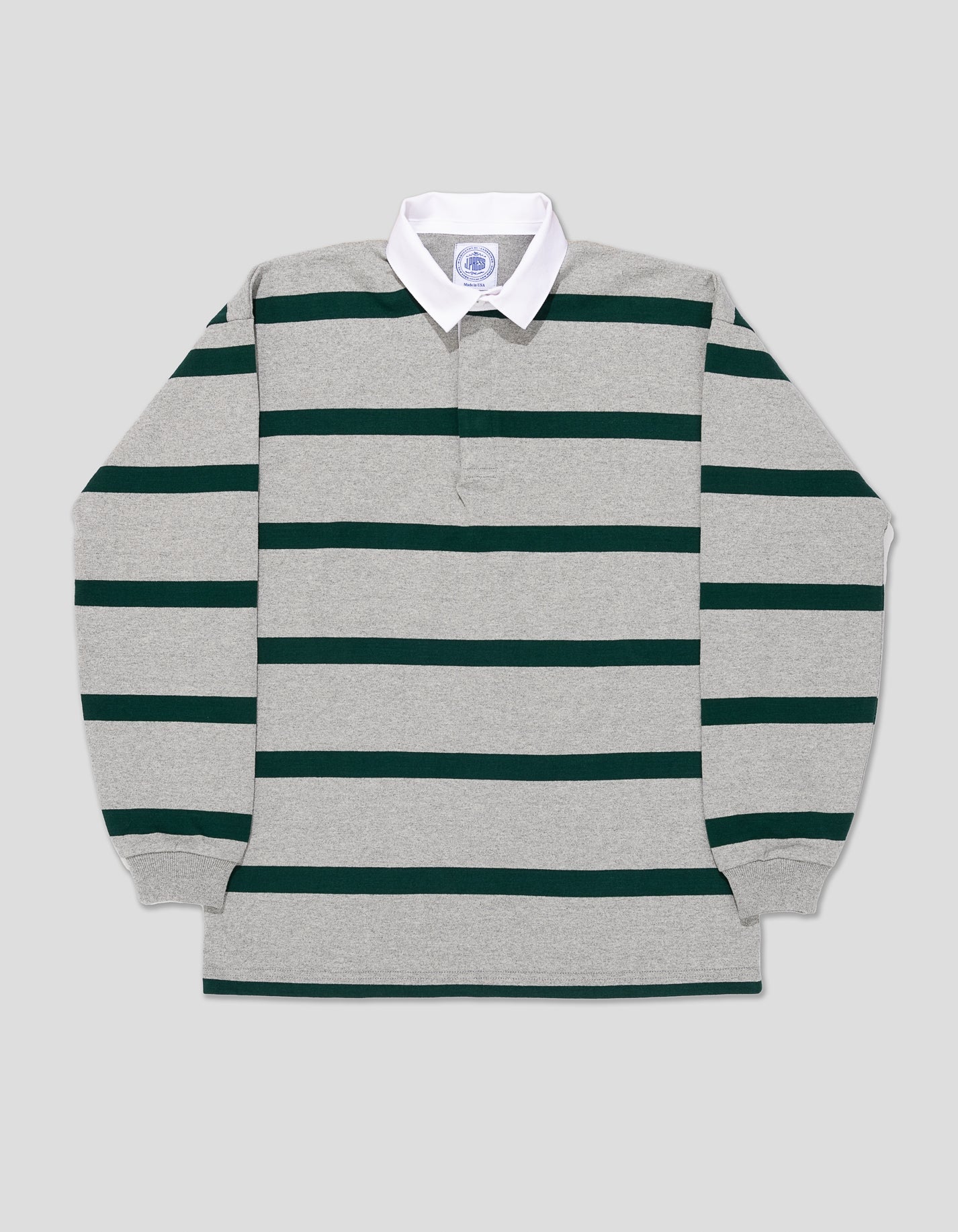 GREY/GREEN STRIPE RUGBY SHIRT