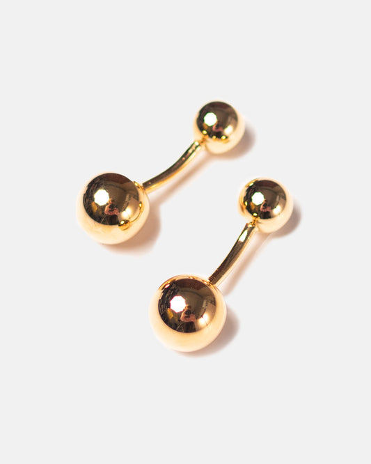 Made-in-USA Gold Finish Double Ball Cufflinks
