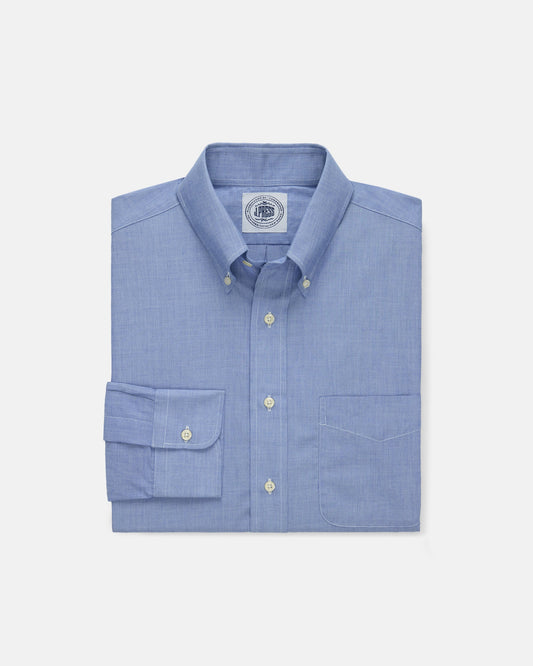 BLUE END-ON-END DRESS SHIRT