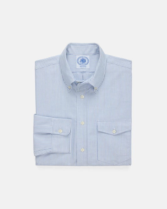 BLUE UNIVERSITY STRIPE OXFORD SHIRT - FLAP POCKET