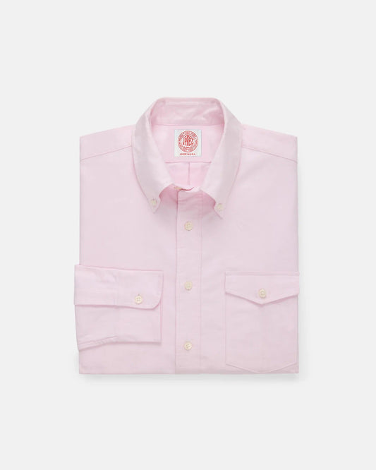 Made-in-USA Flap Pocket Pink Oxford Cloth Button Down Shirt - Classic Fit