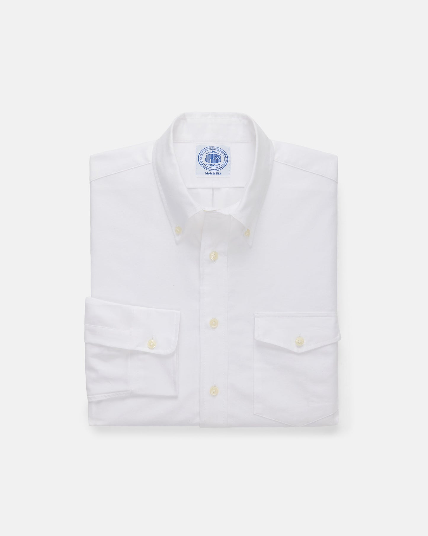 WHITE OXFORD BUTTON DOWN SHIRT - FLAP POCKET