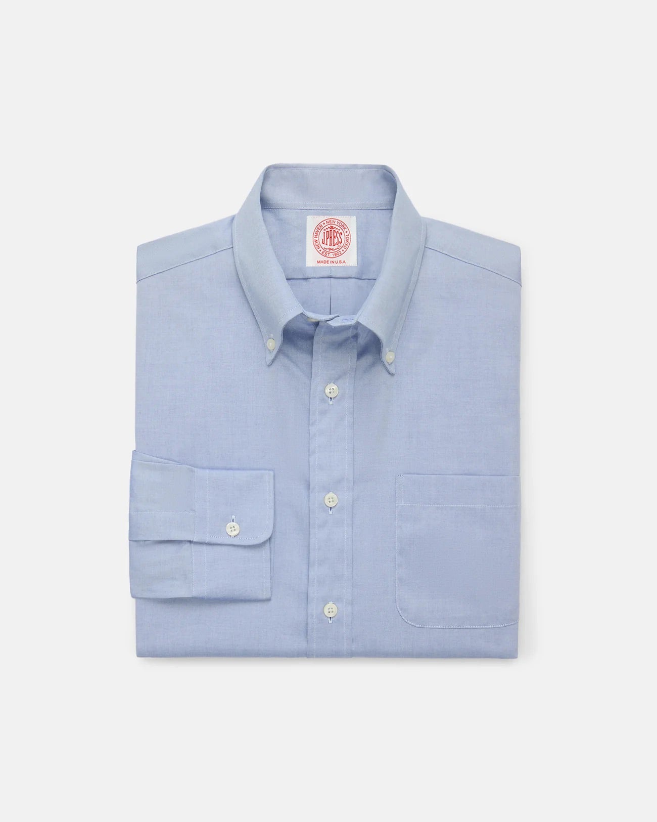 Made-in-USA Blue Pinpoint Oxford Button Down Shirt - Classic Fit