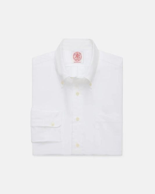 Made-in-USA White Pinpoint Oxford Button Down Shirt - Classic Fit