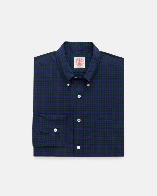 Made-in-USA Thomas Mason Blackwatch Tartan Broadcloth Sport Shirt - Classic Fit