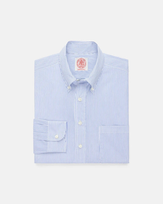 Made-in-USA Light Blue Pencil Stripe Button Down Shirt - Classic Fit