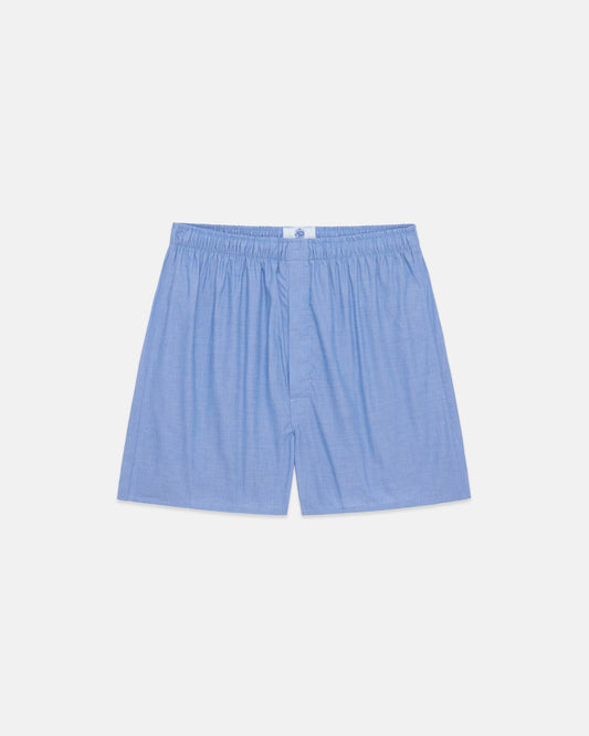 Made-in-USA Blue End-On-End Cotton Boxers