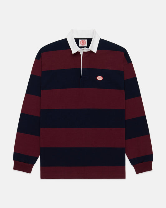 Made-in-USA Burgundy Guard Stripe J. Press Seal Cotton Rugby
