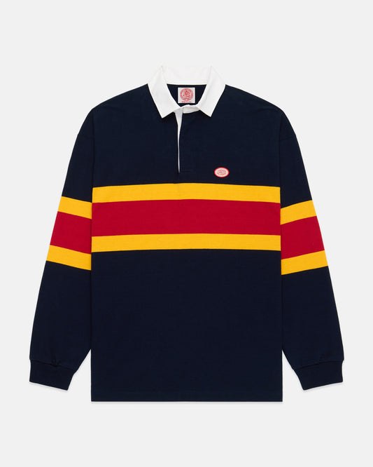 Made-in-USA Navy Mountain Stripe J. Press Seal Cotton Rugby