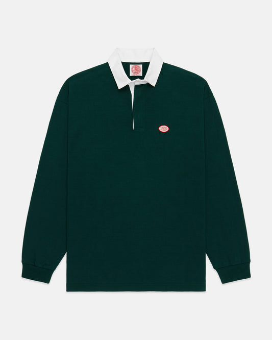 Made-in-USA Solid Hunter Green J. Press Seal Rugby Shirt