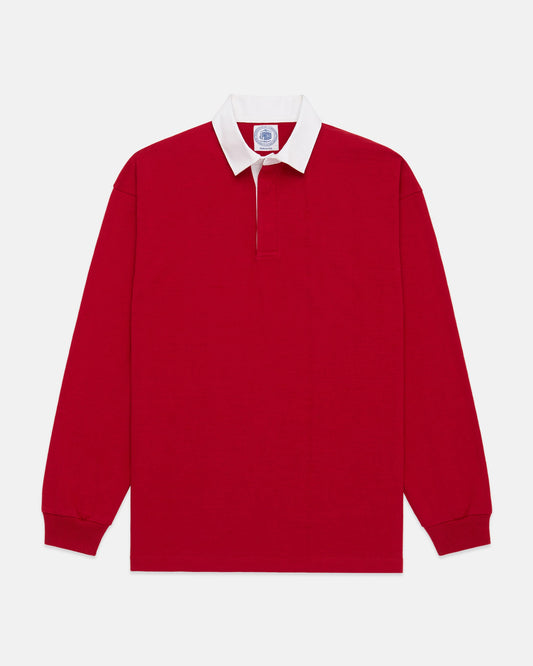Made-in-USA Solid Red Cotton Rugby