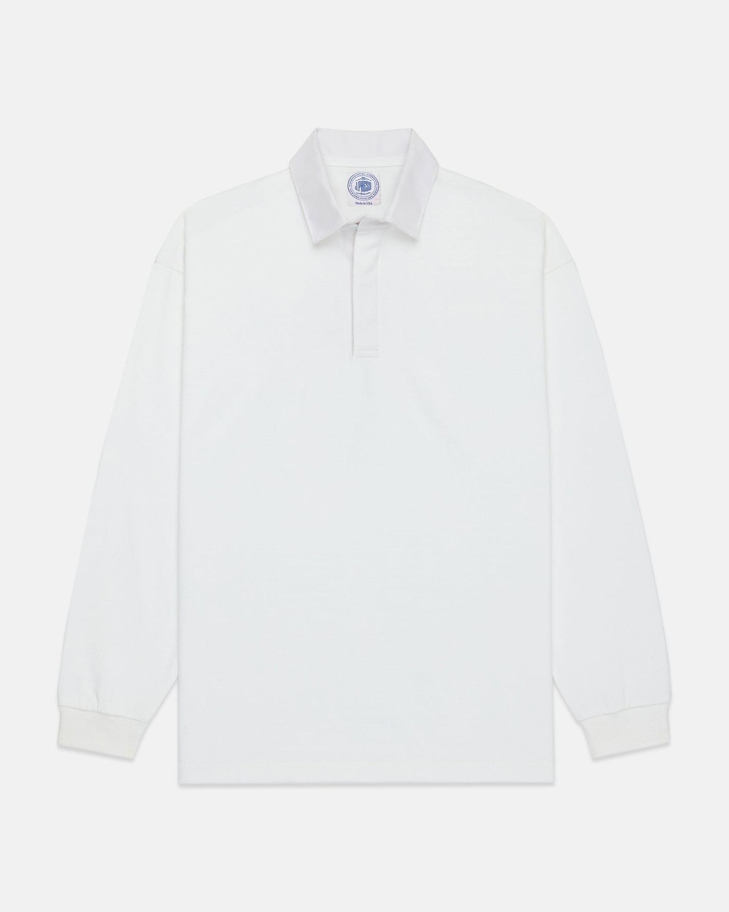 Made-in-USA Solid White Cotton Rugby