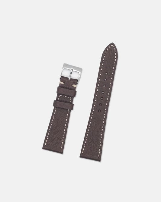 Made-in-USA Chocolate Brown Calf Leather Watch Strap