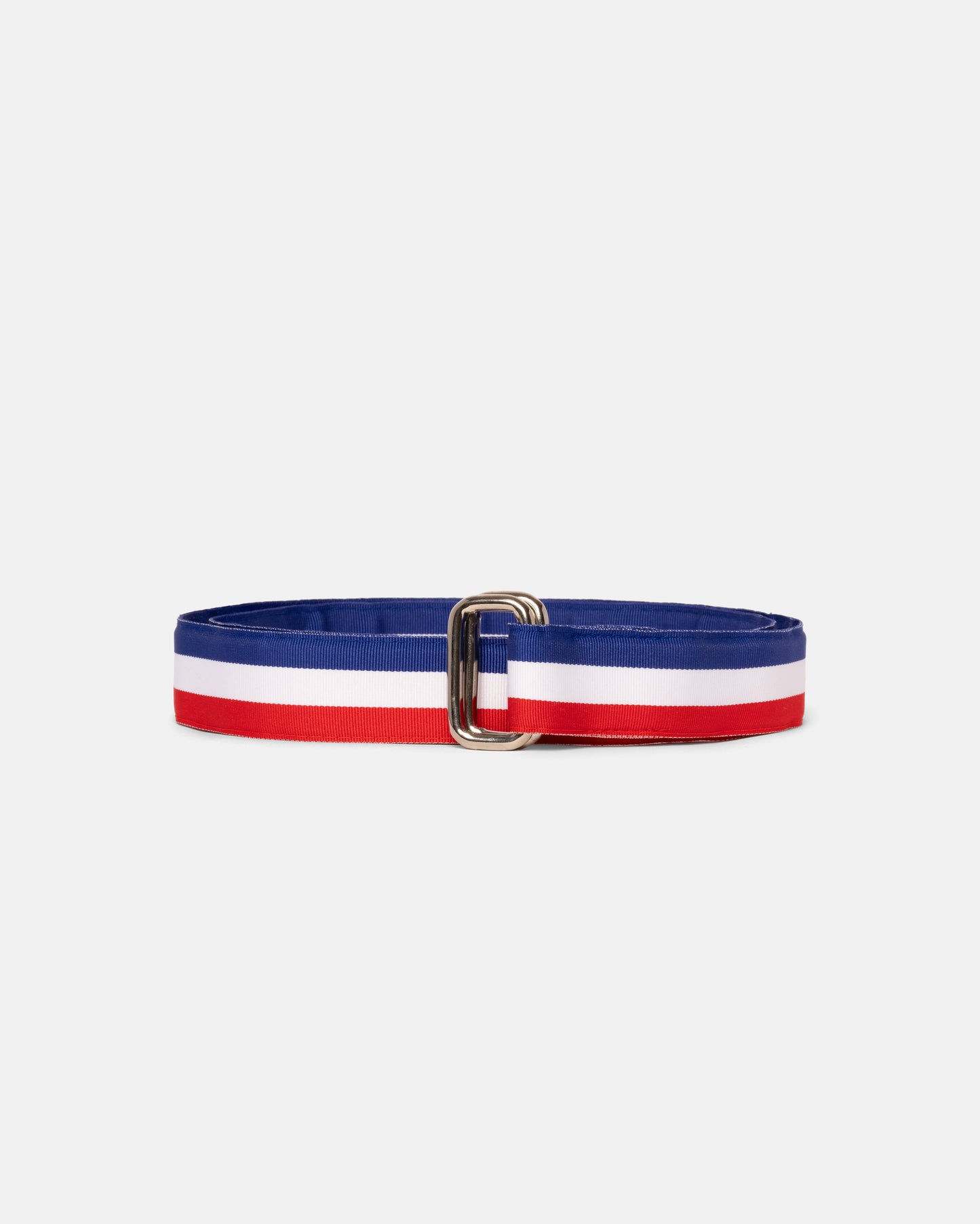 Made-in-USA Red, White & Blue Striped Grosgrain Ribbon Belt