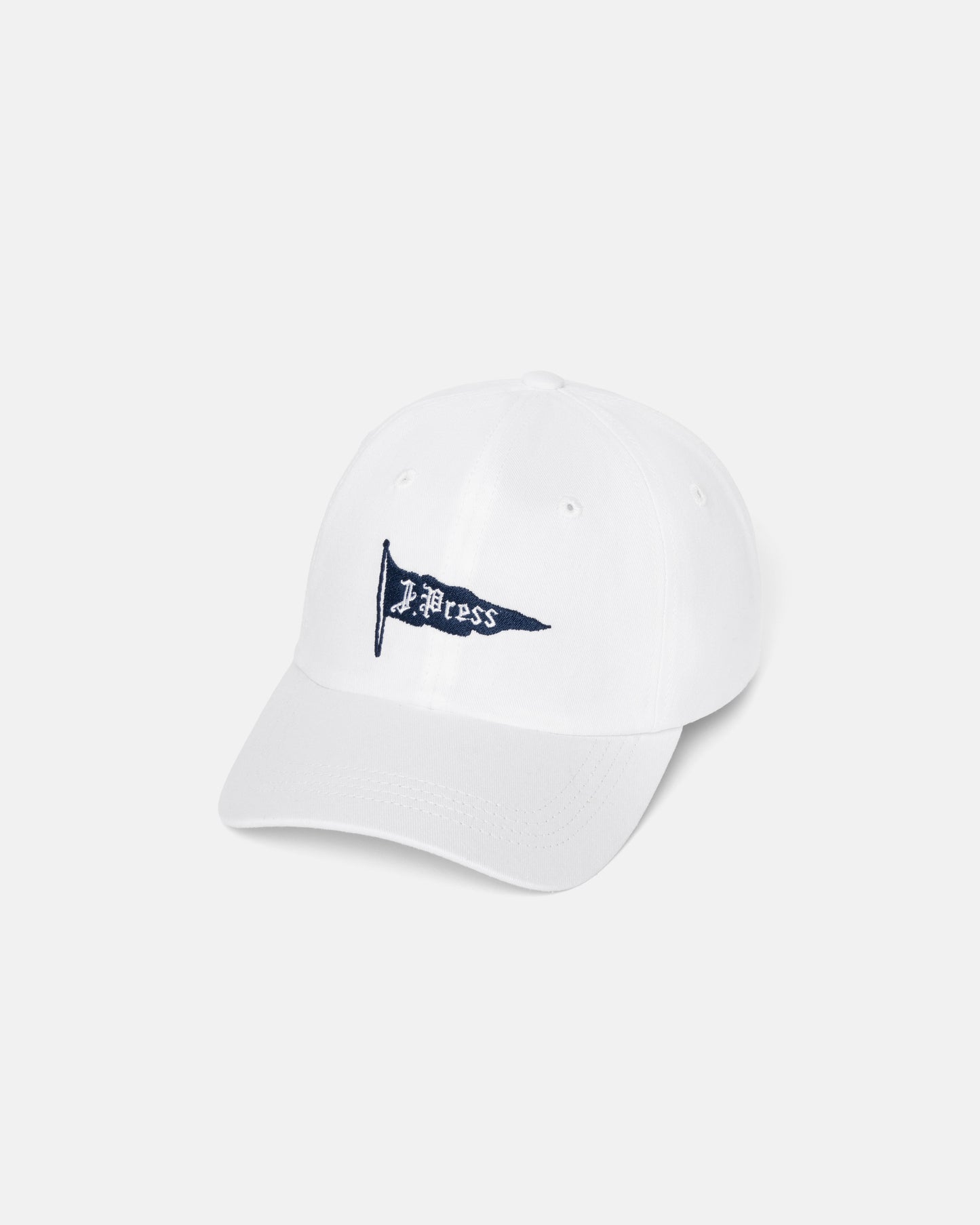 Made-in-USA White J. Press Embroidered Burgee Dad Hat