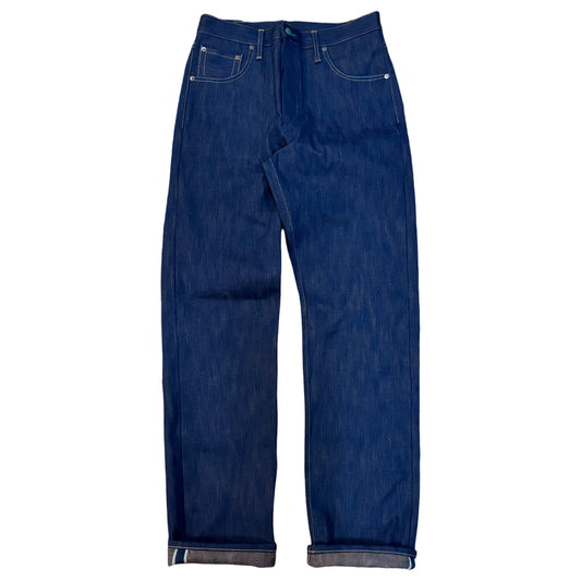 Smokestack 16 oz Awa Shoai natural hank dyed Indigo/Kakishibu weft Tokushima slub jeans