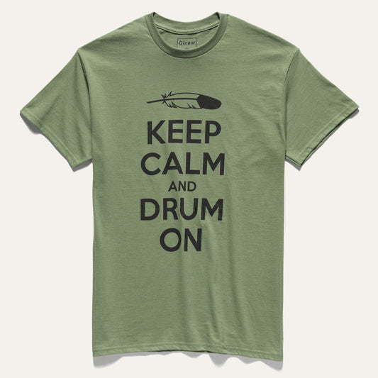 Keep Calm and Drum On Green + Black Tee