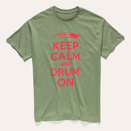 Keep Calm and Drum On Green + Red Tee