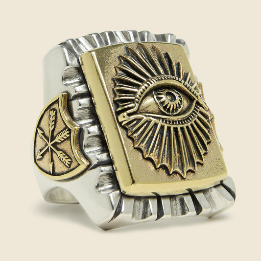 All Seeing Eye Souvenir Ring - Silver/Brass