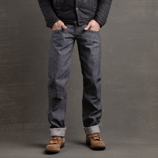 Die Hard Double Knee Straight Leg - 14oz Indigo Herringbone Selvage Denim