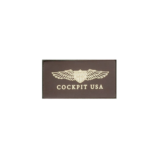 Cockpit USA Leather Name Tag patch in Black or Brown - PA COCKPIT NAMETAG