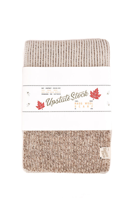 Oatmeal Melange Ragg Wool Scarf