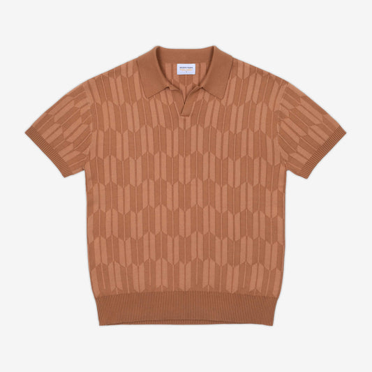 Ojii Knit Polo - Brown Arrow