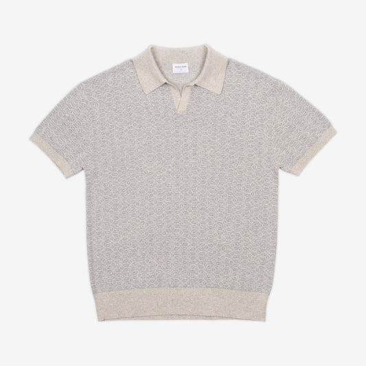 Ojii Knit Polo - Grey Asanoha