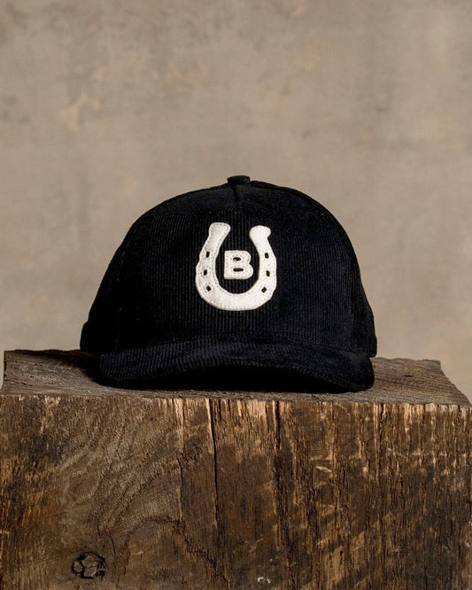 Horseshoe Appliqué Hat - Black Cord
