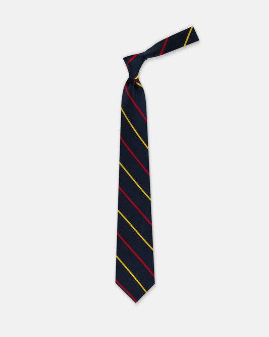 Made-in-USA Navy, Red, & Yellow Stripe Repp Tie