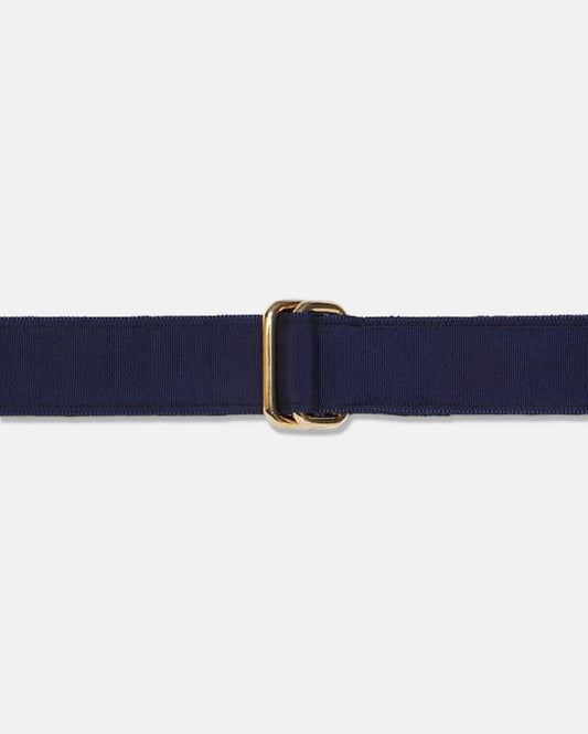 Made-in-USA Solid Navy Grosgrain Ribbon Belt