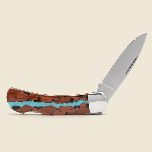 3-Inch Lockback Knife - Turquoise Vein