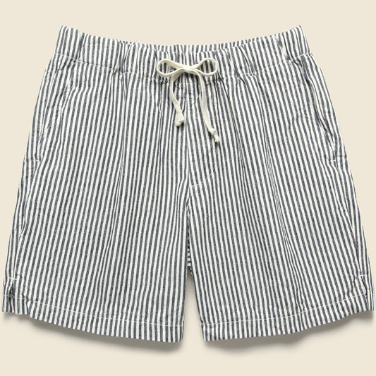 Hemp Stripe Easy Short - Natural/Blue