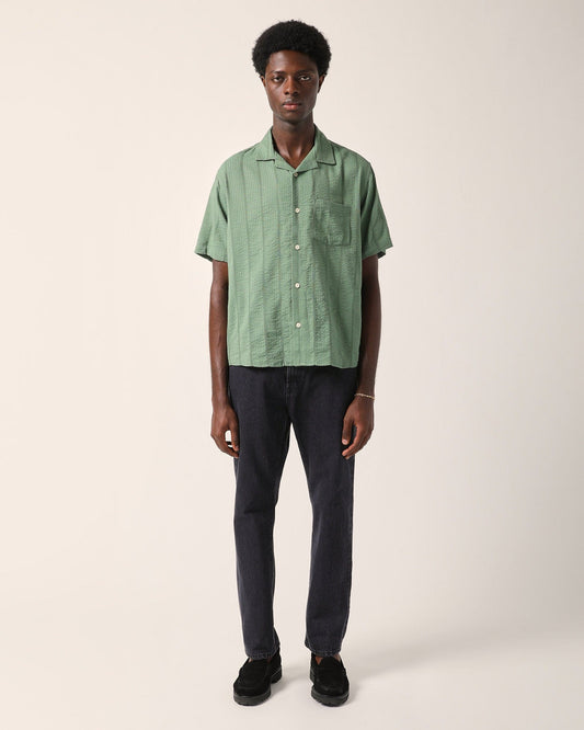 Striped Seersucker SS - Green