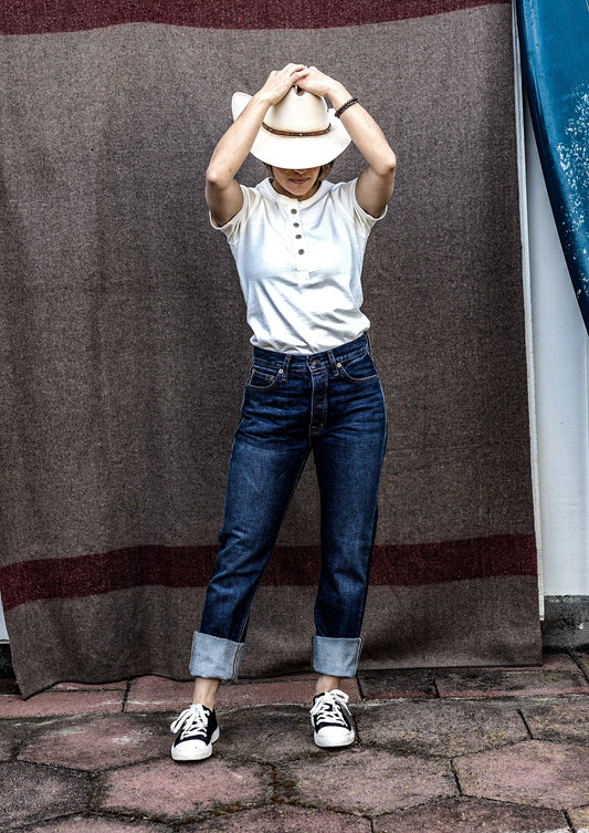 Sidney Fit Jean | Washed Selvedge Denim High Rise straight leg