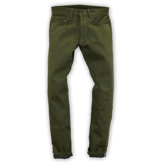 Spikes X060 Taper Leg 13.5 Oz Japanese Olive Warp Green Weft